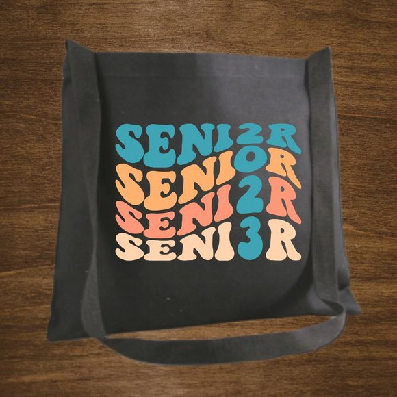 Senior Class of 2023 Grad Crossbody Messenger Canvas Tote Bag with Long Straps - Picture 4 of 6